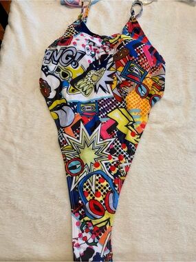 Bright Graphic One-Piece Swimsuit - Pop Art Print